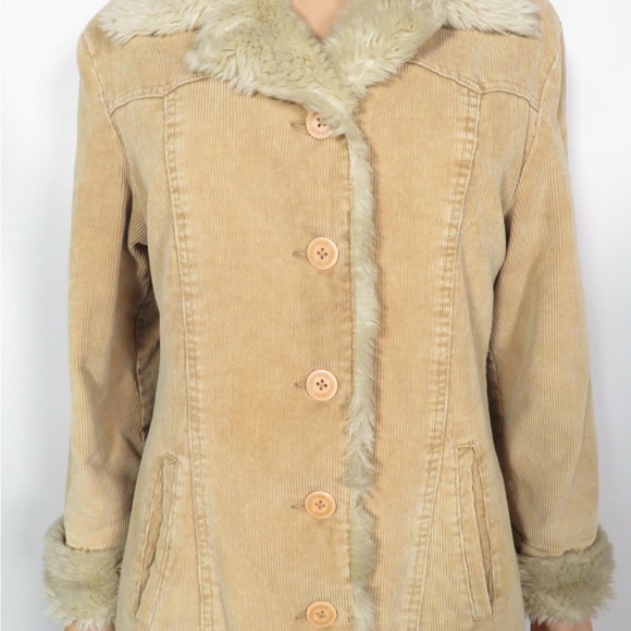 Steve Madden Cream Teddy Jacket with Faux Fur Trim - Picture 7 of 7